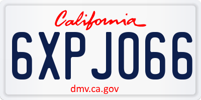 CA license plate 6XPJ066