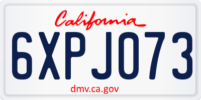 CA license plate 6XPJ073