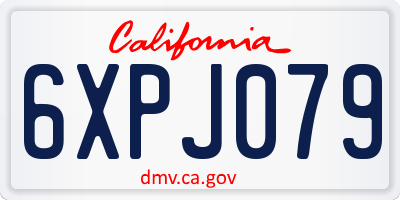 CA license plate 6XPJ079