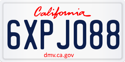 CA license plate 6XPJ088