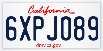 CA license plate 6XPJ089