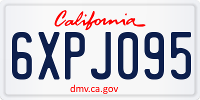CA license plate 6XPJ095