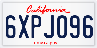 CA license plate 6XPJ096