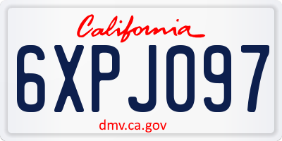 CA license plate 6XPJ097