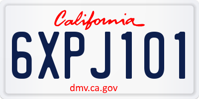 CA license plate 6XPJ101