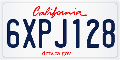CA license plate 6XPJ128