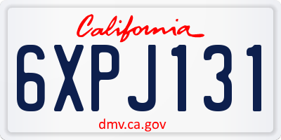 CA license plate 6XPJ131
