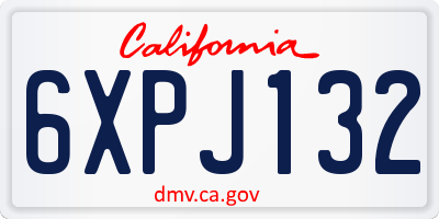CA license plate 6XPJ132