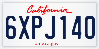CA license plate 6XPJ140