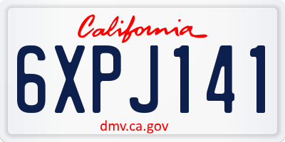 CA license plate 6XPJ141