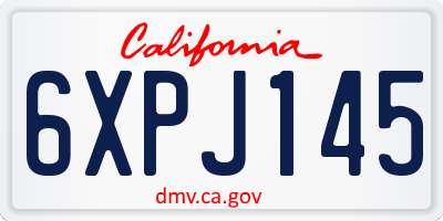 CA license plate 6XPJ145