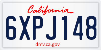 CA license plate 6XPJ148