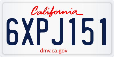 CA license plate 6XPJ151