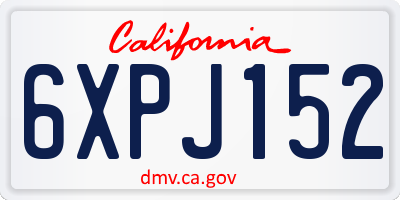 CA license plate 6XPJ152