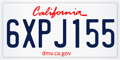 CA license plate 6XPJ155