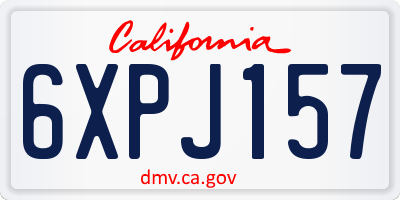 CA license plate 6XPJ157