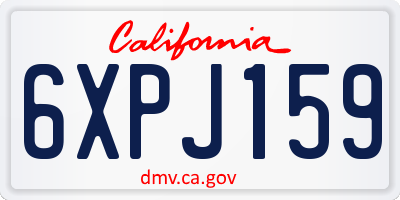 CA license plate 6XPJ159