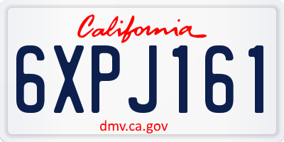 CA license plate 6XPJ161