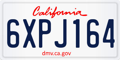 CA license plate 6XPJ164