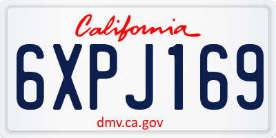 CA license plate 6XPJ169
