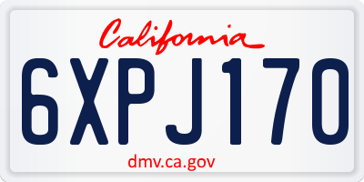 CA license plate 6XPJ170