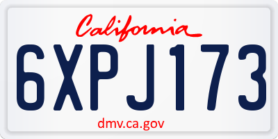 CA license plate 6XPJ173