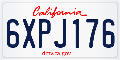 CA license plate 6XPJ176