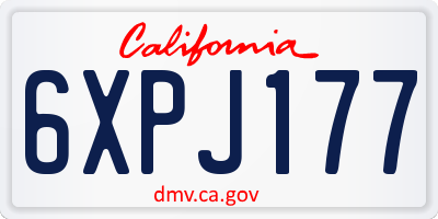 CA license plate 6XPJ177