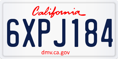 CA license plate 6XPJ184