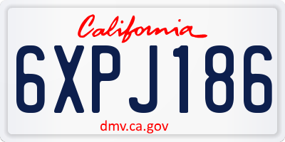 CA license plate 6XPJ186