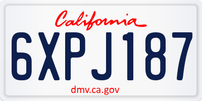 CA license plate 6XPJ187