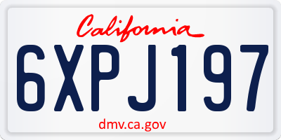 CA license plate 6XPJ197