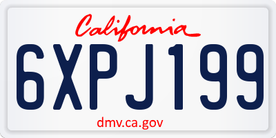 CA license plate 6XPJ199