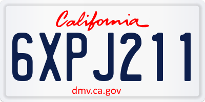 CA license plate 6XPJ211
