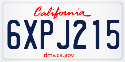 CA license plate 6XPJ215