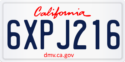 CA license plate 6XPJ216