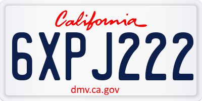CA license plate 6XPJ222