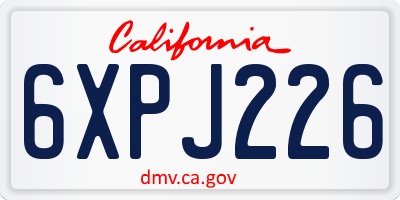 CA license plate 6XPJ226