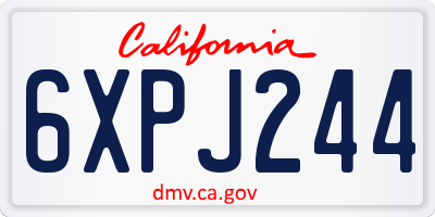 CA license plate 6XPJ244
