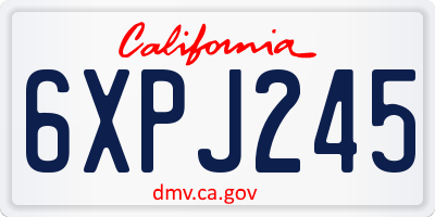 CA license plate 6XPJ245