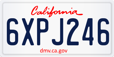 CA license plate 6XPJ246