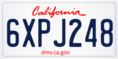 CA license plate 6XPJ248