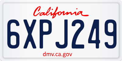 CA license plate 6XPJ249