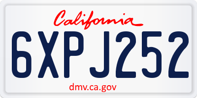 CA license plate 6XPJ252