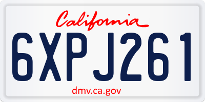 CA license plate 6XPJ261