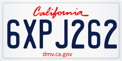 CA license plate 6XPJ262