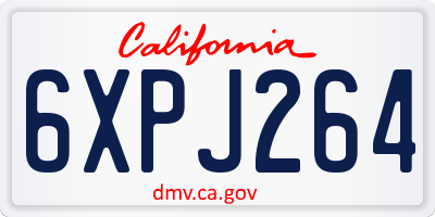 CA license plate 6XPJ264