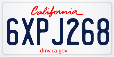CA license plate 6XPJ268