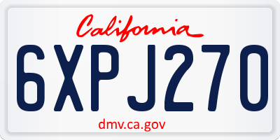 CA license plate 6XPJ270