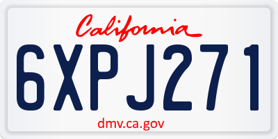 CA license plate 6XPJ271
